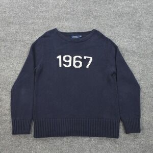 Polo Ralph Lauren Sweater Mens Large Blue 1967 Cotton Crew Neck Knit Pullover